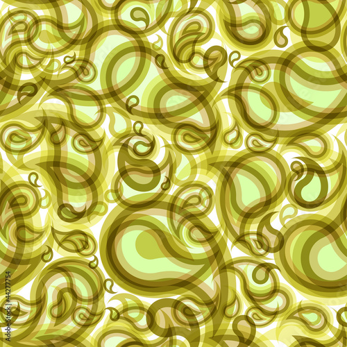 Abstract seamless green paisley pattern