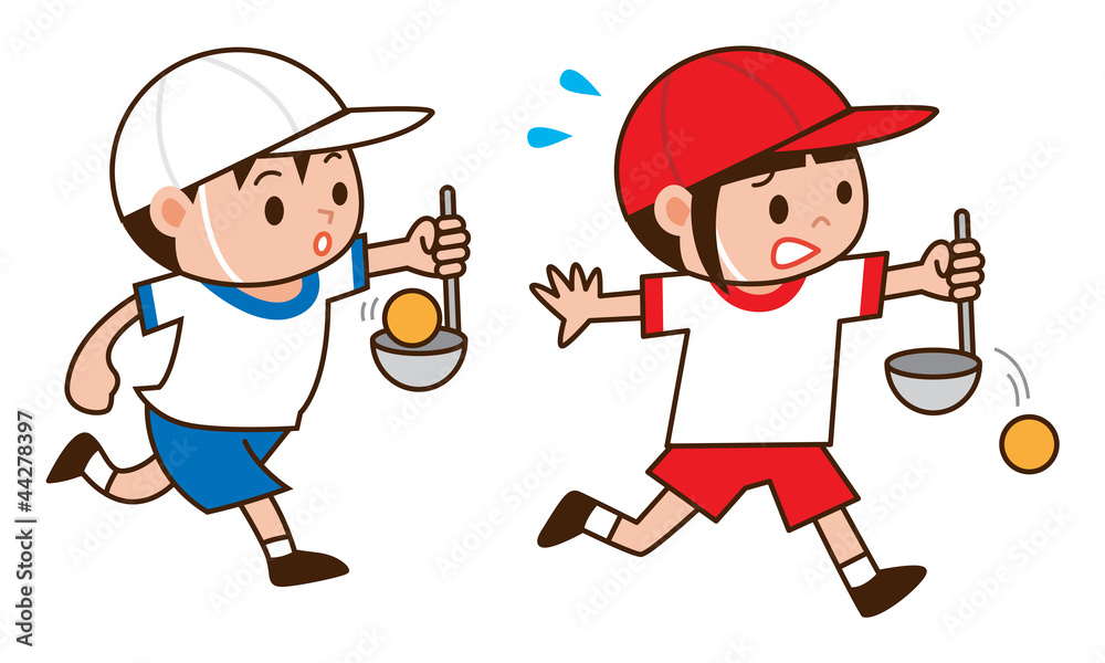 ピンポン球リレー 運動会 Stock イラスト Adobe Stock
