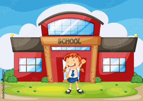 girl infront of school