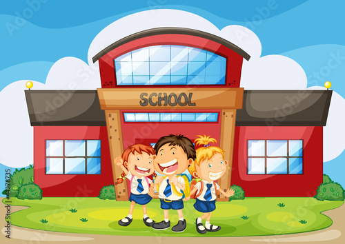 kids infront of school