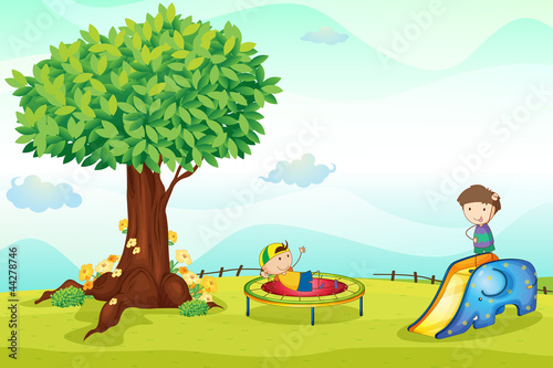 kids playing in nature