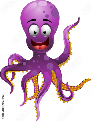 happy octopus cartoon