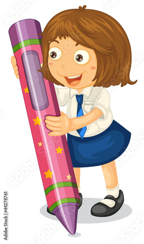 girl with a pencil