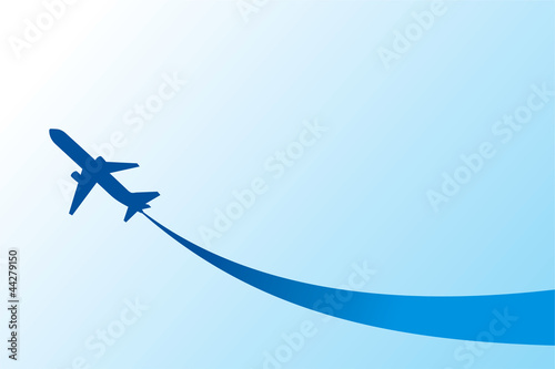 airplane flight blue photo