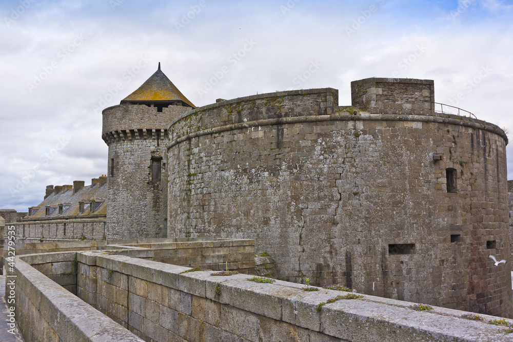 Ancient defensive walls in Saint-Malo, France