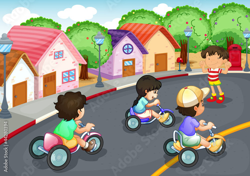 Kids playing on the road