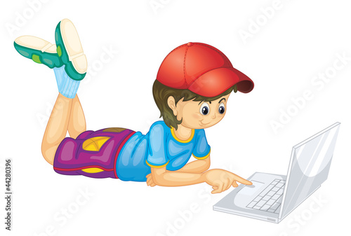 laptop and boy
