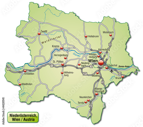 Verkehrskarte des Kantons Niederösterreich
