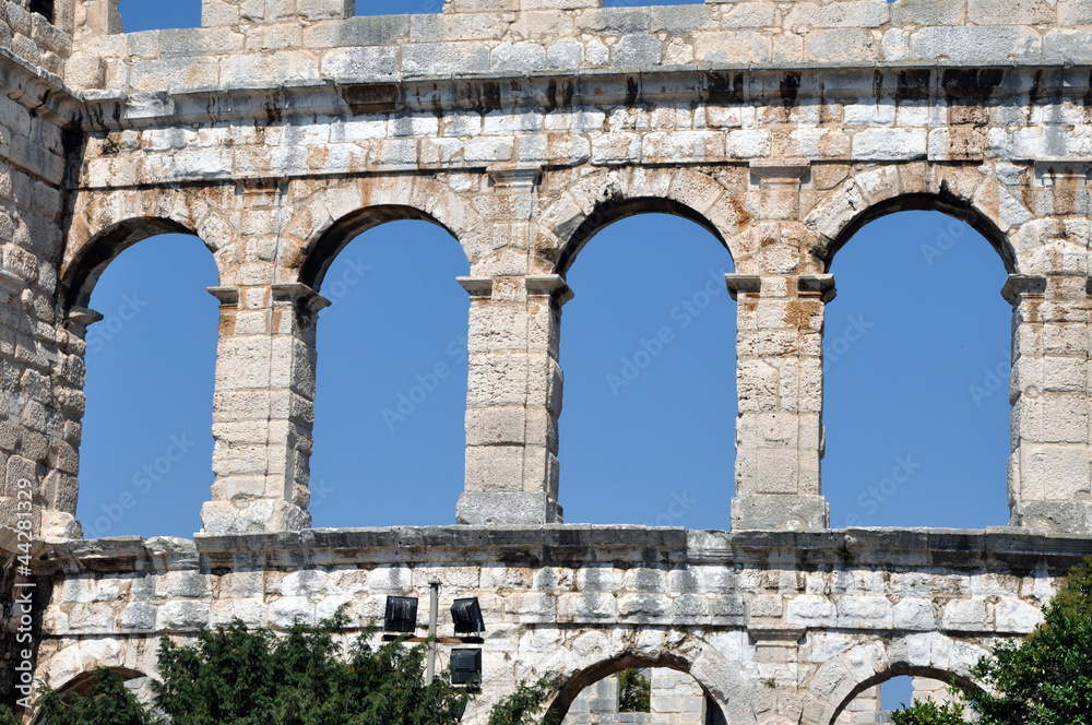 Roman amphitheater, colosseum in Pula, Croatia