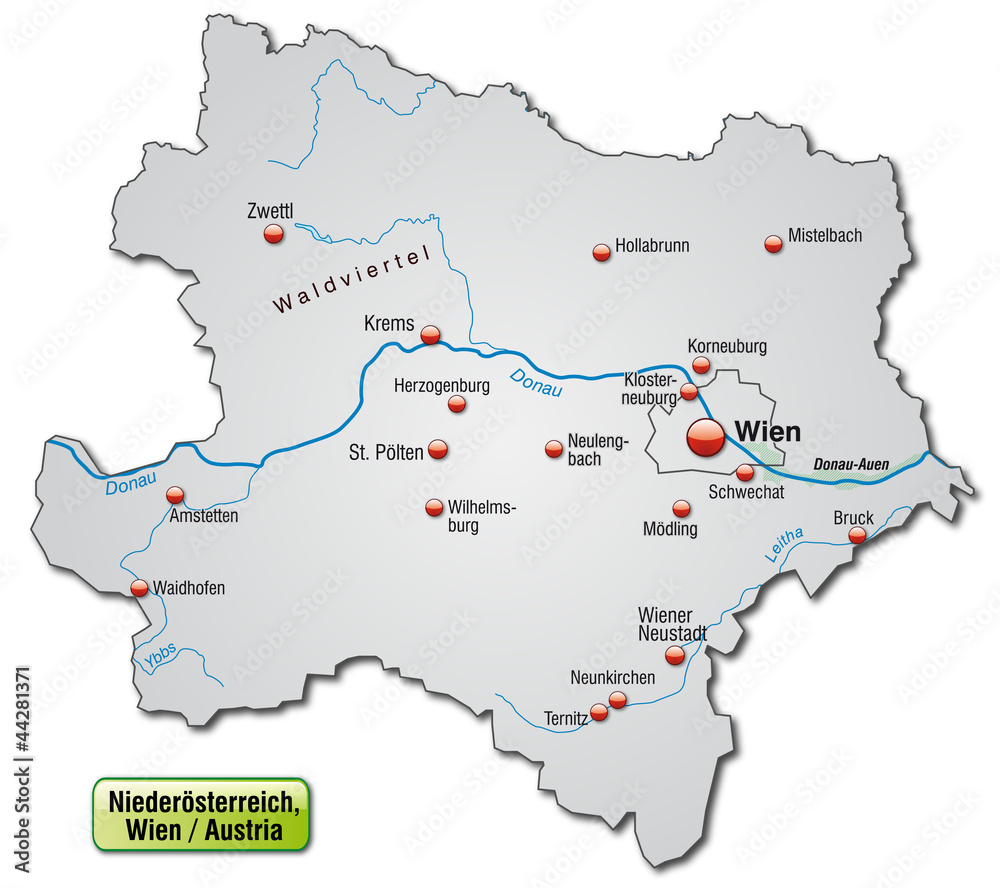 Landkarte des Kantons Niederösterreich