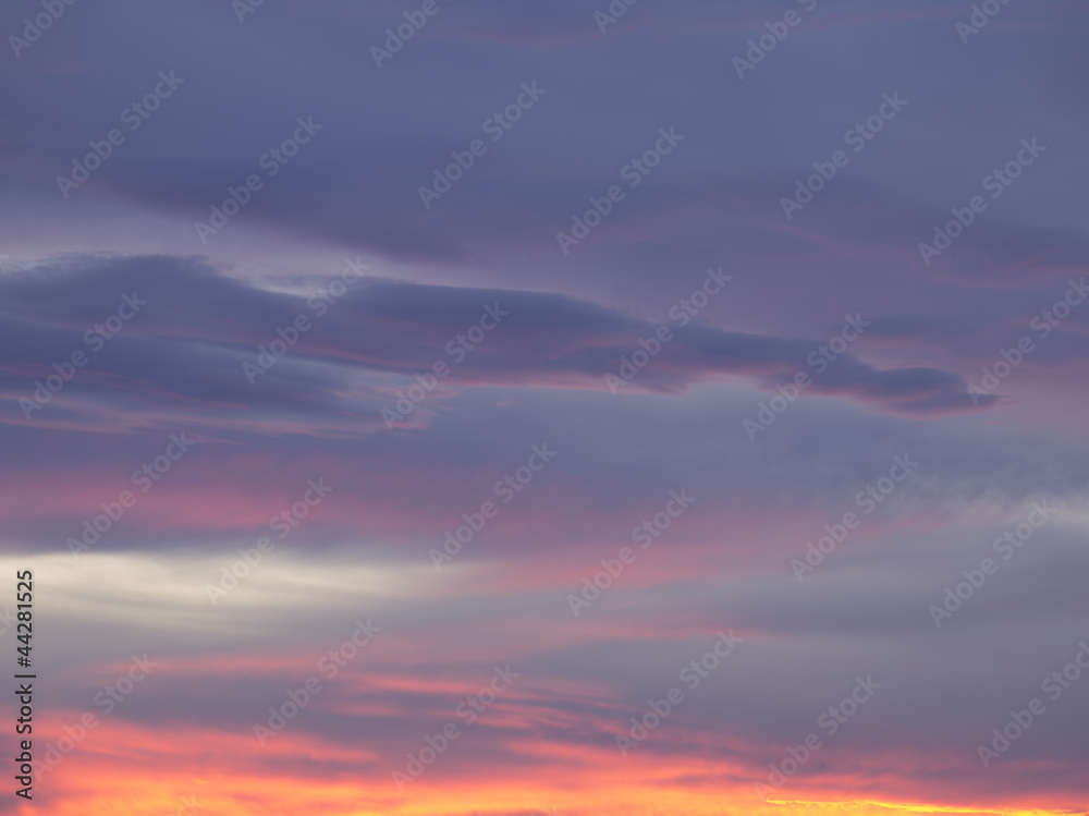view of clouds at sunset