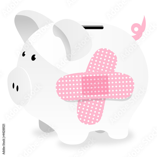 Cochon blanc tirelire - argent - banque
