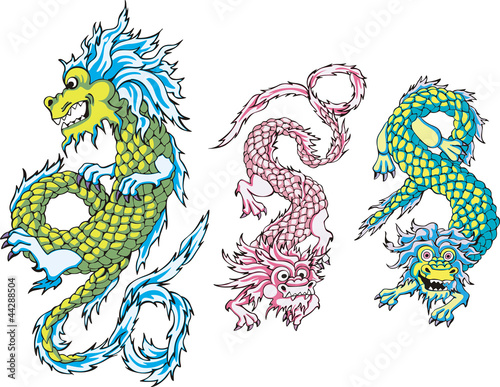 Fototapeta Naklejka Na Ścianę i Meble -  Funny chinese dragons