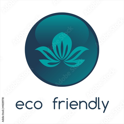 Fototapeta Naklejka Na Ścianę i Meble -  Blue water lily , Eco friendly business logo design