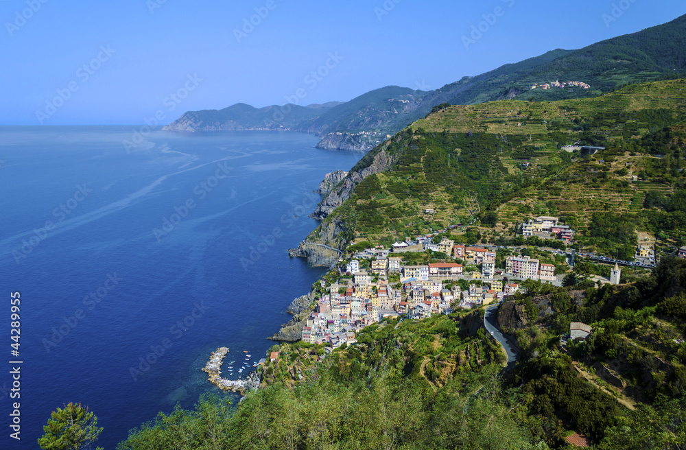 View over Riomaggiore and Riviera Ligure