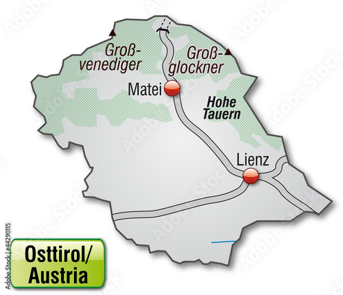 Verkehrskarte des Kantons Osttirol