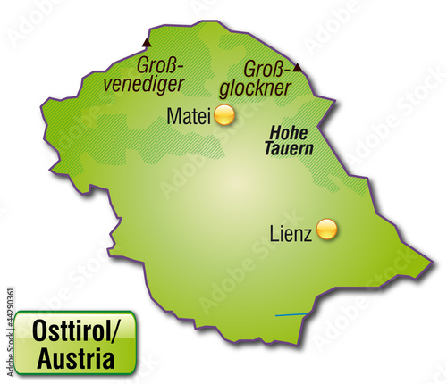 Übersichtskarte des Kantons Osttirol