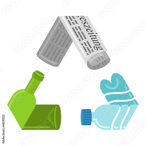 Recycling, Glas, Papier, Plastik