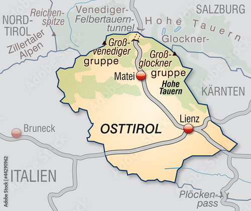 Straßenkarte von Osttirol