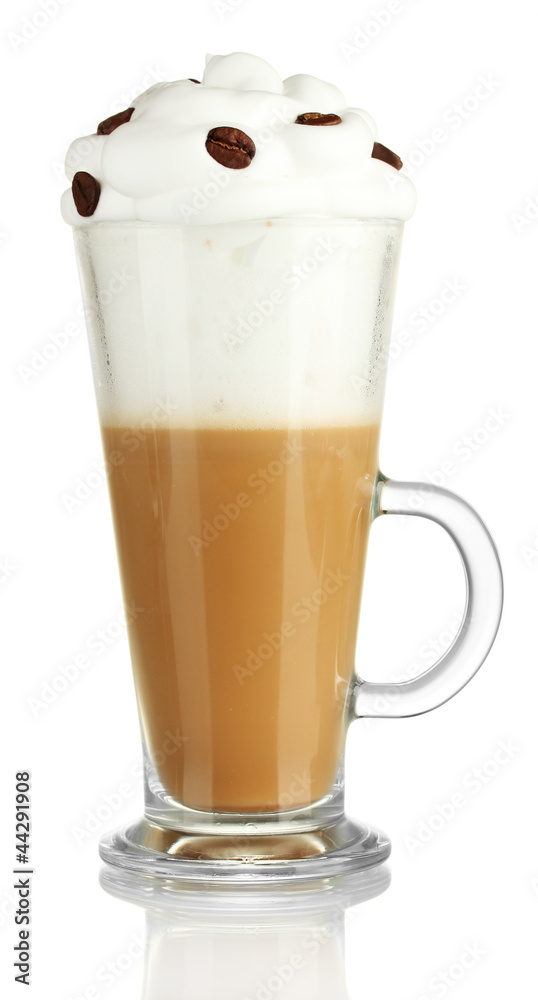 glass of fresh coffee cocktail isolated on white glass of fresh coffee cocktail isolated on white