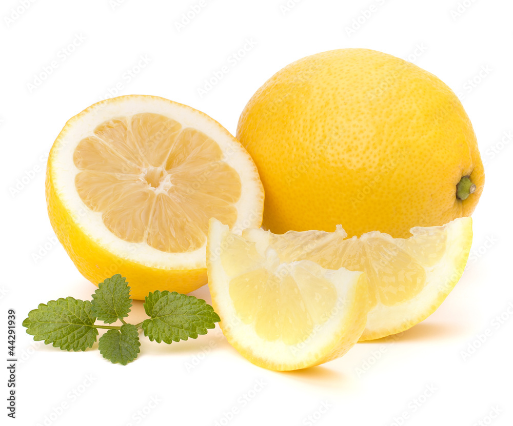 Lemon and citron mint leaf isolated on white background Lemon and citron mint leaf isolated on white background