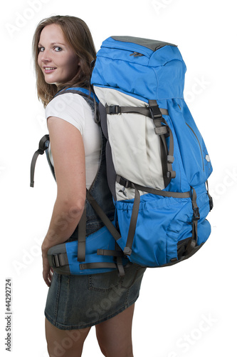 Frau mit Reiserucksack