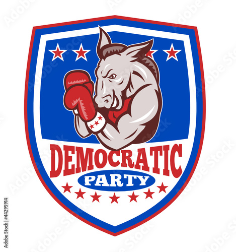 Democrat Donkey Mascot Boxer Shield