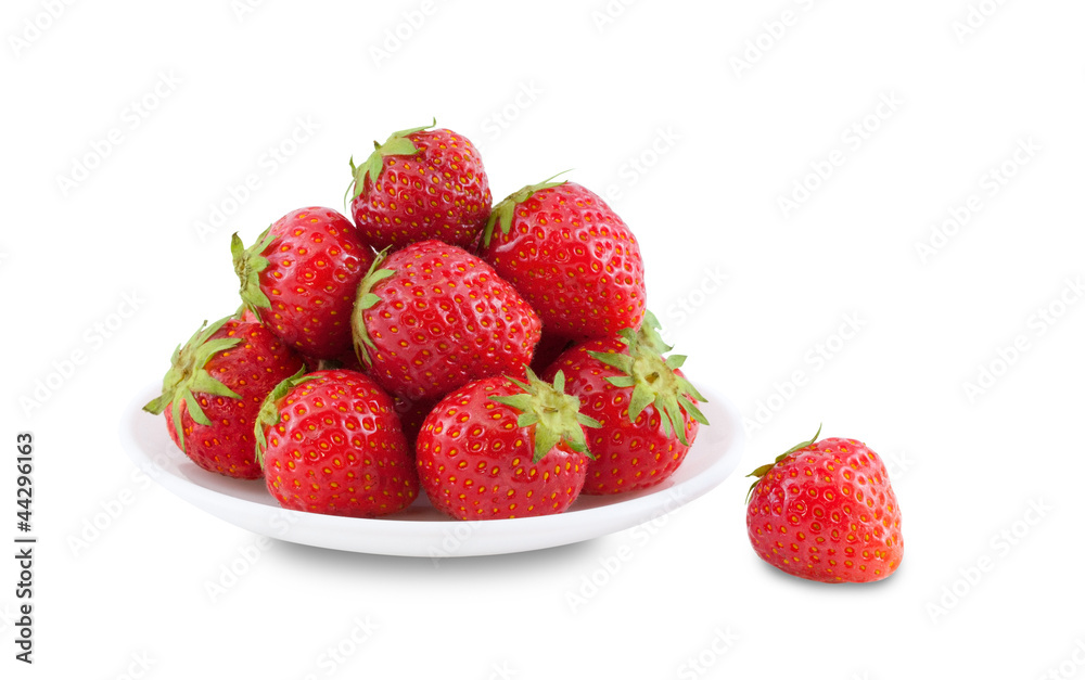 Plate with strawberries. Plate with strawberries.