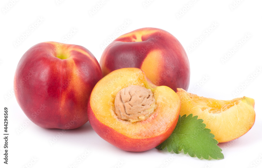 Tasty fresh peach on white background Tasty fresh peach on white background