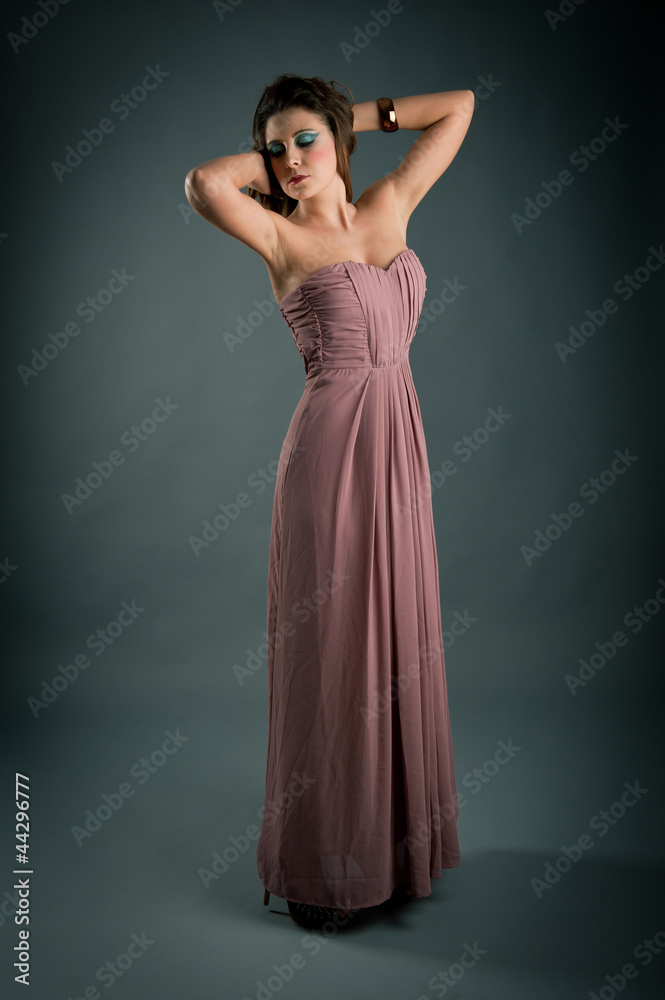 Portrait of beautiful girl with pink dress. Portrait of beautiful girl with pink dress.