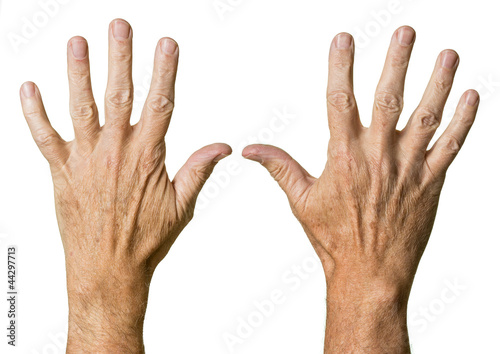 Pair of senior caucasian hands
