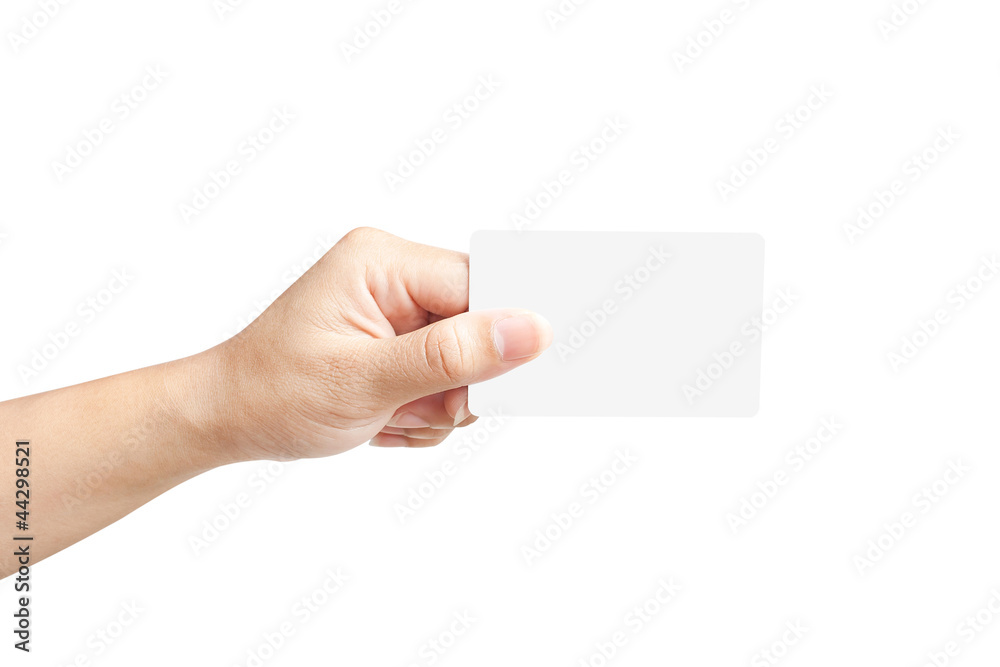 Hand of women holding sale paper label or tag on white backgroun Hand of women holding sale paper label or tag on white backgroun