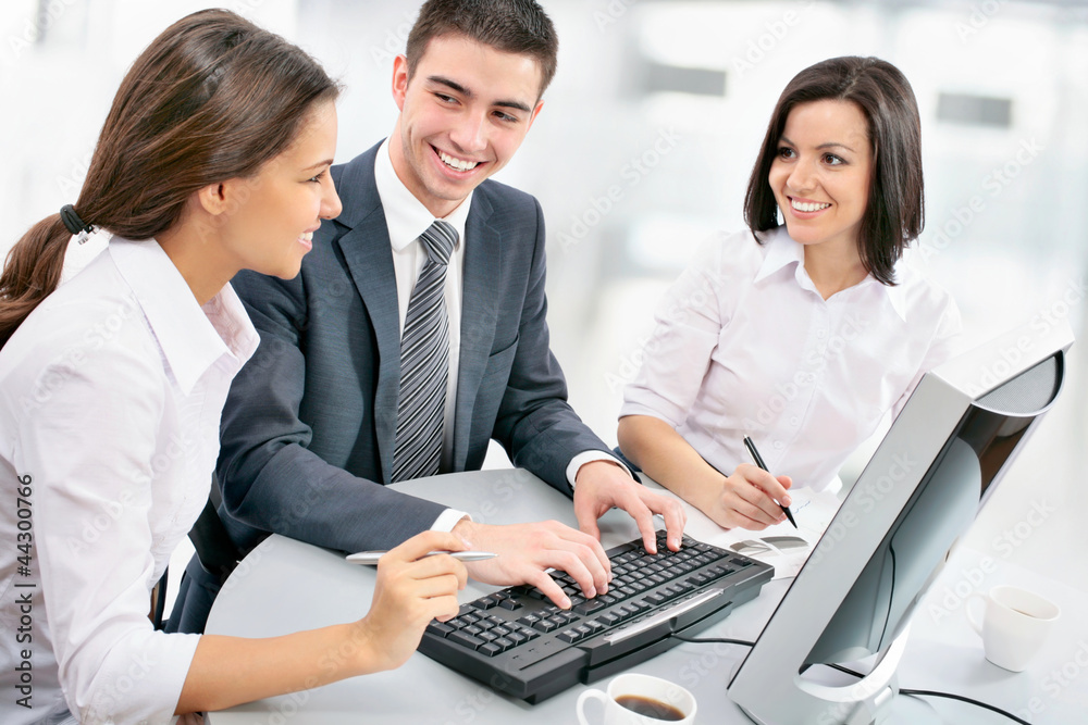 Business team working on their business project Business team working on their business project