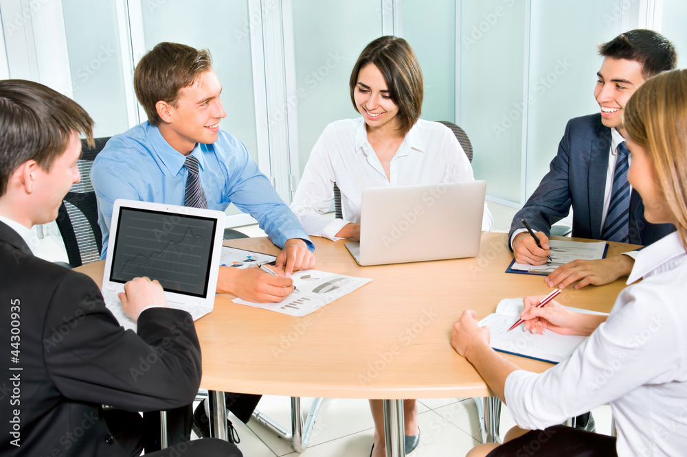 Business team working on their business project Business team working on their business project