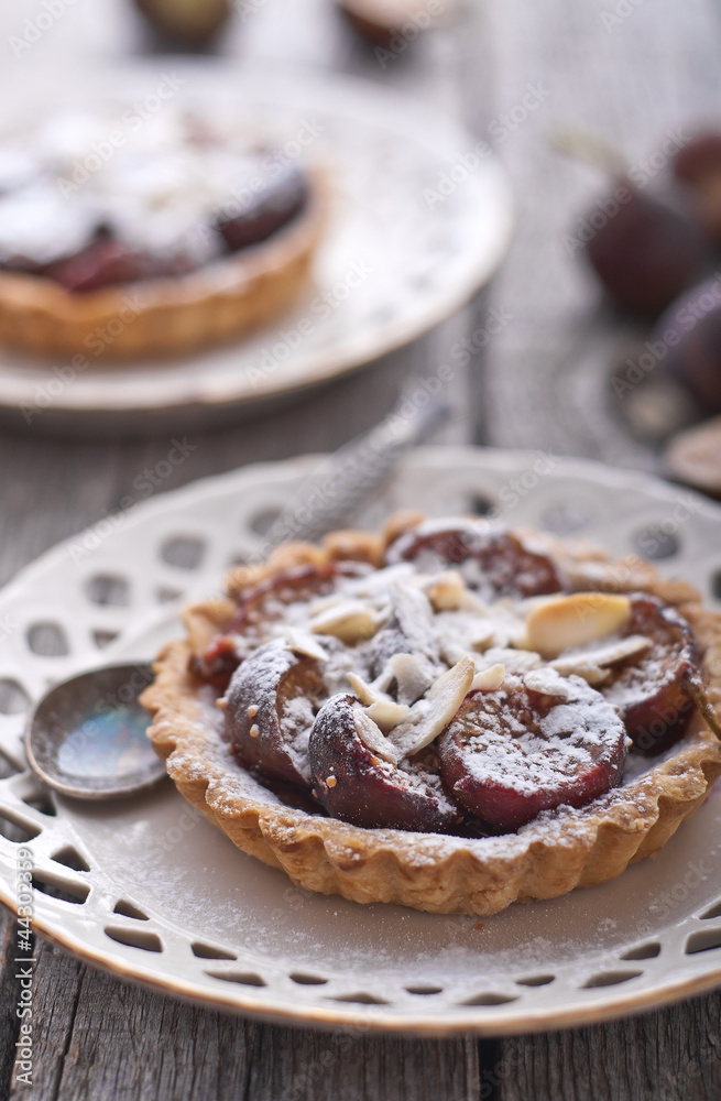 Fig tart with almonds and sugar Fig tart with almonds and sugar