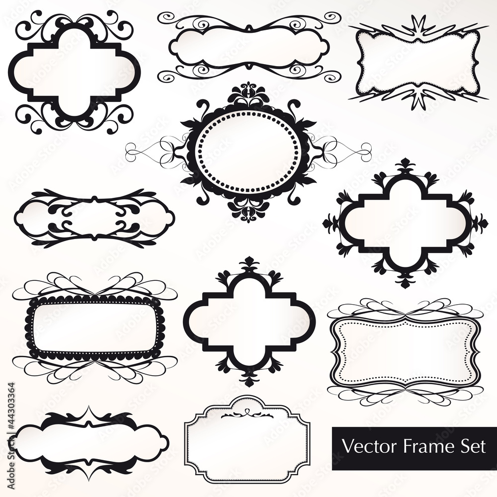 Vector Frame Set ornamental vintage decoration