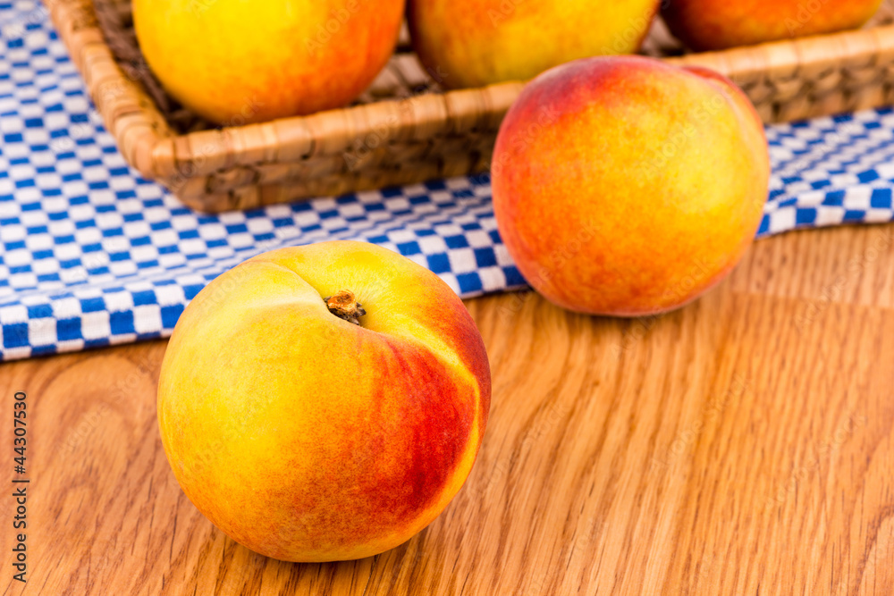 Fresh peaches. Fresh peaches.