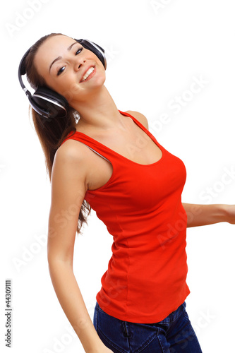 Happy smiling girl dancing