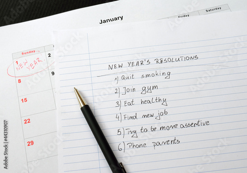 New Year's resolutions listed