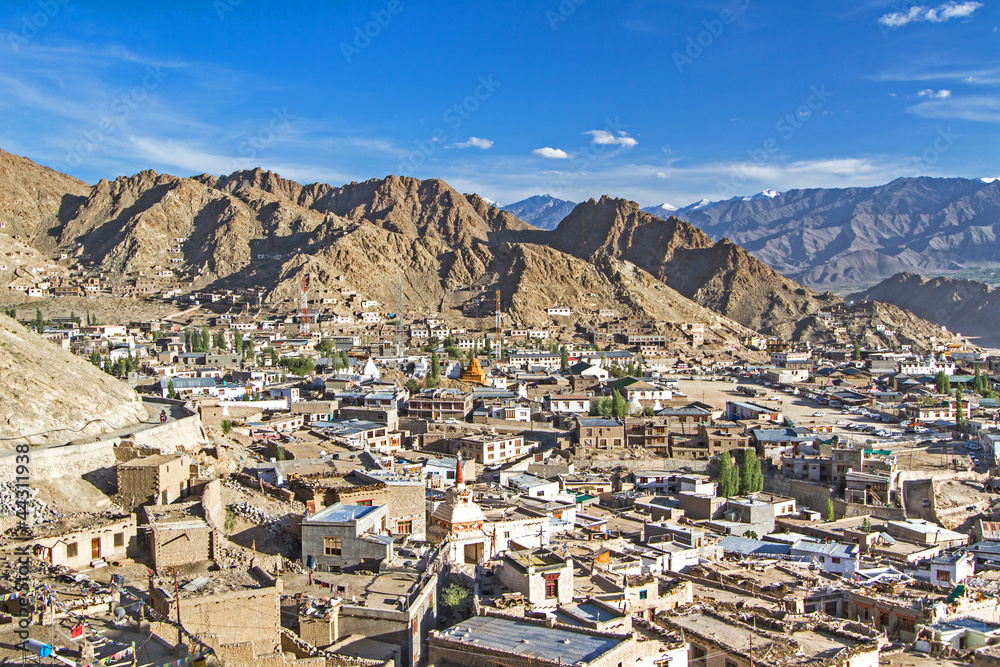 Die Stadt Leh in Ladakh, Nordindien
