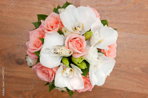 A beautiful bridal bouquet at a wedding party © lexuss