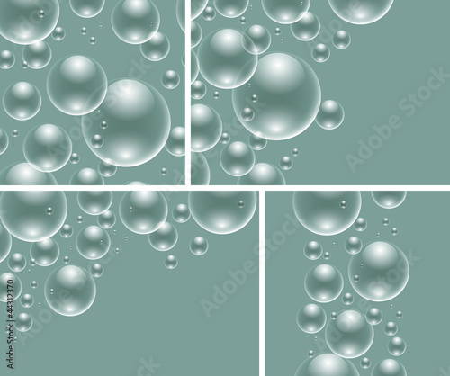 Background with bubbles over green
