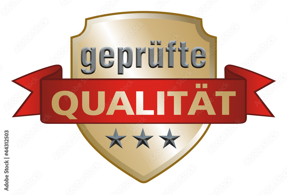 Schild geprüfte Qualität StockIllustration Adobe Stock