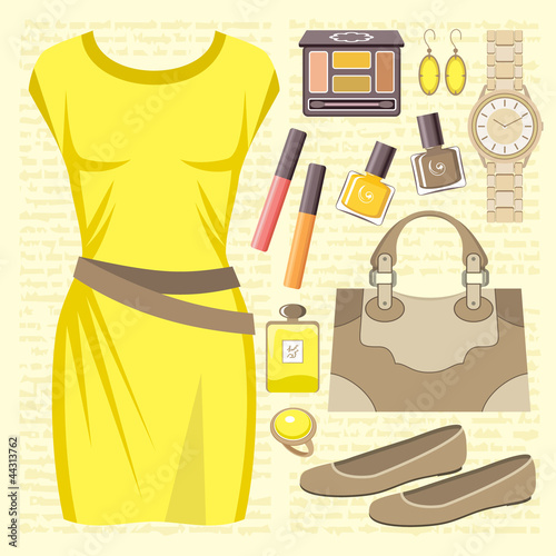 Fashion set with a casual dress