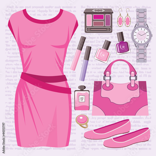 Fashion set with a casual dress