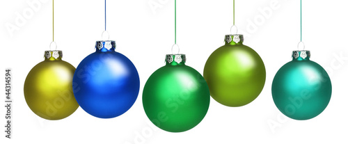 Grüne und Blaue Weihnachtskugeln