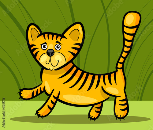 Fototapeta Naklejka Na Ścianę i Meble -  cartoon illustration of little tiger