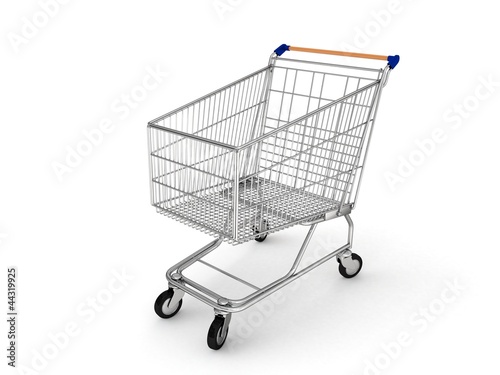 3d shopping cart isolated on white background © martanfoto