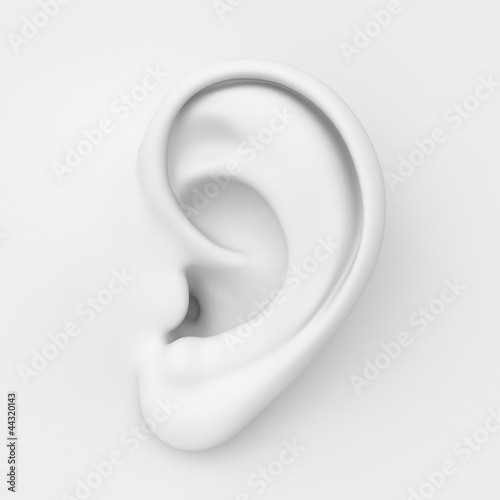 3d white ear photo