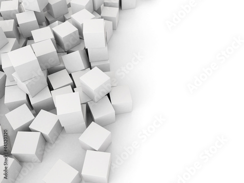 many white 3d cubes